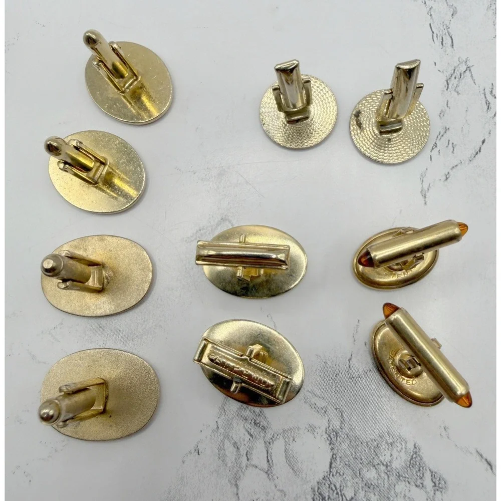 Vintage Gold Tone Mens Cufflink Lot 5 Pairs Bulk Vintage Jewelry Lot‎ Krementz